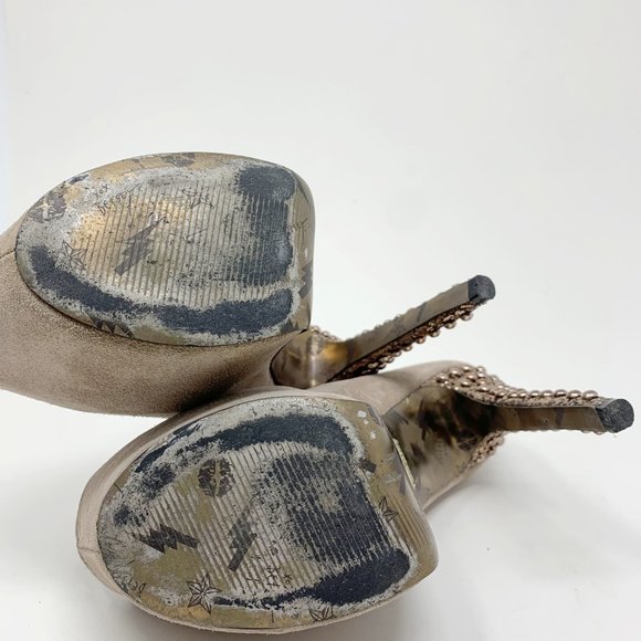 Betsey Johnson Belll Taupe Suede Mary Janes - Picture 3 of 10